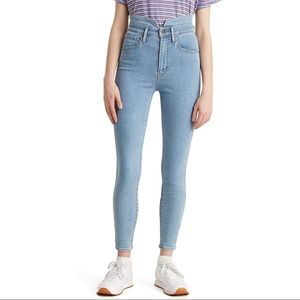 Levi’s Mile High Super Skinny Ankle Jeans in Bend Over Backwards Light Wash NEW